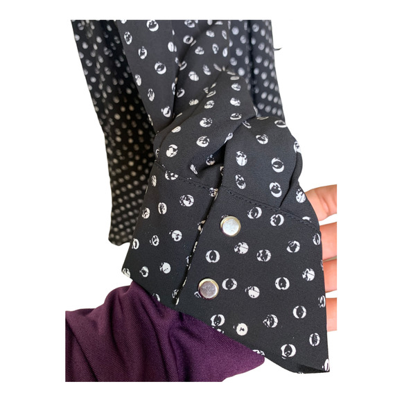 Rebel long sleeves black polka dots belted mini dress size 3X - Picture 10 of 14